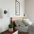 Modway Beacon 1-Light Metal and Glass Wall Sconce in Opal/Black