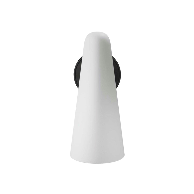 Modway Beacon 1-Light Metal and Glass Wall Sconce in Opal/Black