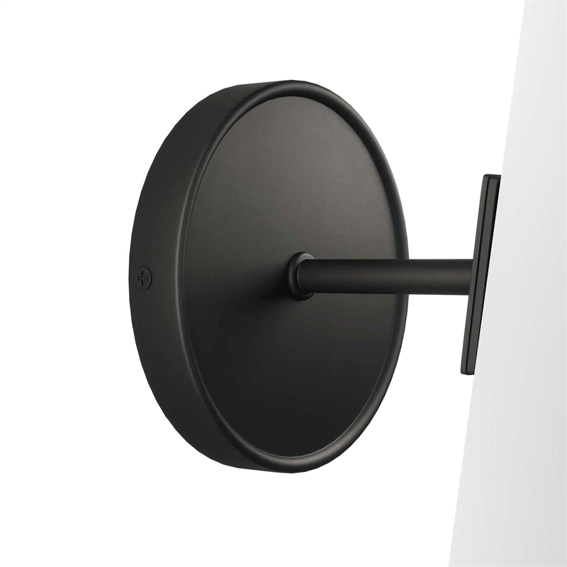 Modway Beacon 1-Light Metal and Glass Wall Sconce in Opal/Black