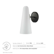 Modway Beacon 1-Light Metal and Glass Wall Sconce in Opal/Black