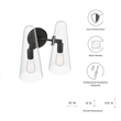Modway Beacon 2-Light Metal and Glass Wall Sconce in Clear/Black
