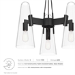 Modway Beacon 3-Light Metal and Glass Pendant Light in Clear/Black