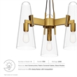 Modway Beacon 3-Light Metal and Glass Pendant Light in Clear/Satin Brass