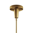 Modway Beacon 3-Light Metal and Glass Pendant Light in Clear/Satin Brass