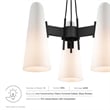 Modway Beacon 3-Light Metal and Glass Pendant Light in Opal/Black