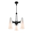 Modway Beacon 3-Light Metal and Glass Pendant Light in Opal/Black
