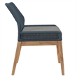 Modway Wellspring Outdoor Patio Teak Wood Dining Chair in Blue/Graphite