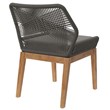 Modway Wellspring Outdoor Patio Teak Wood Dining Chair in Gray/Graphite