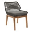 Modway Wellspring Outdoor Patio Teak Wood Dining Chair in Gray/Graphite