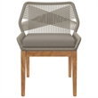 Modway Wellspring Outdoor Patio Teak Wood Dining Chair in Light Gray/Greige