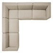 Modway Conjure 5Pcs L-Shaped Channel Tufted Fabric Sectional in Beige/Black