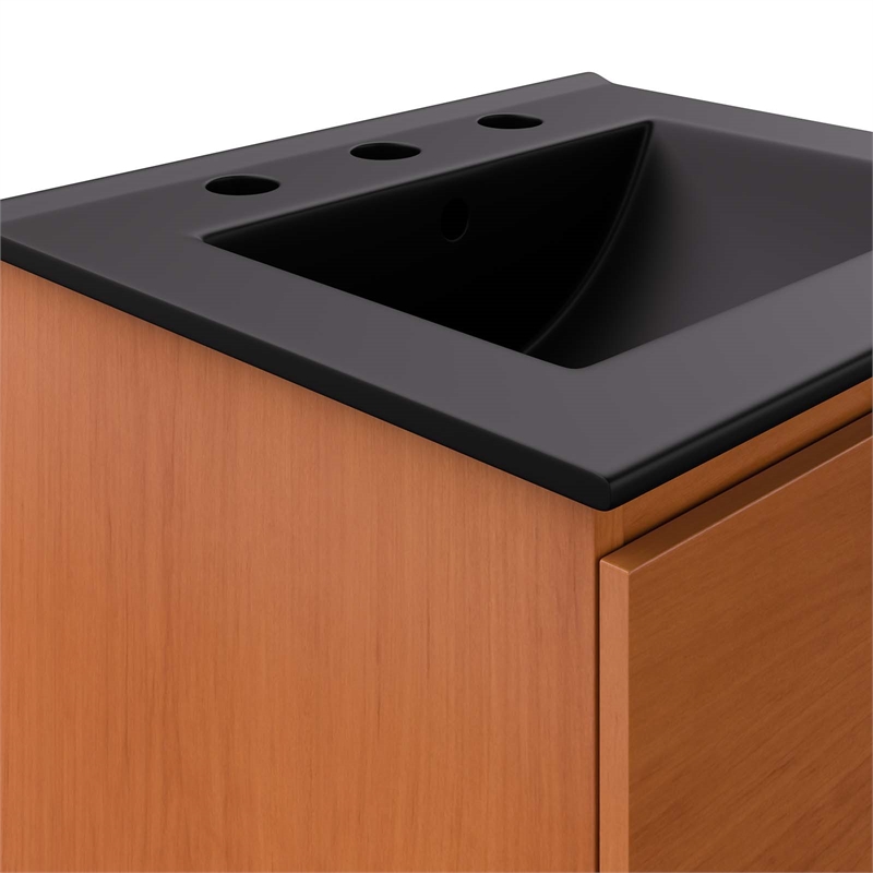 Modway Scenic Bathroom Vanity in Cherry Black