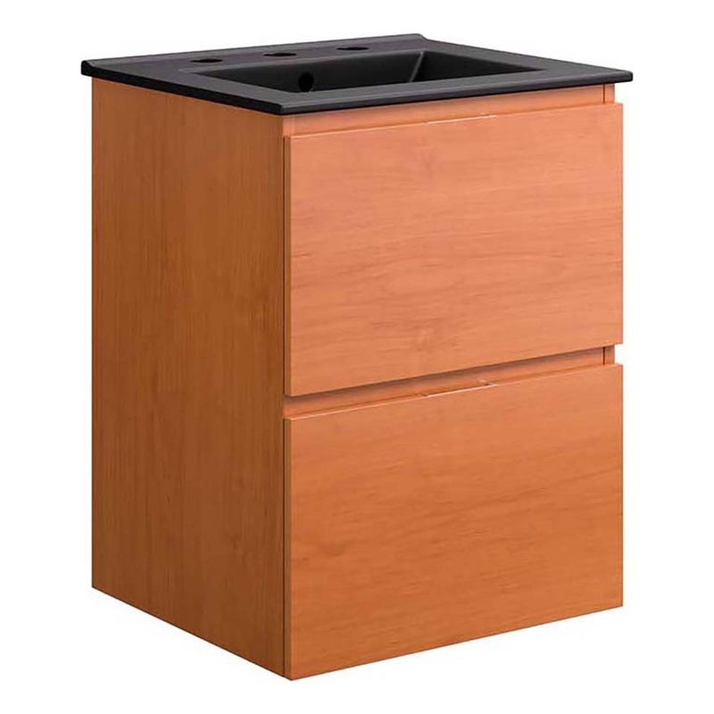 Modway Scenic Bathroom Vanity in Cherry Black