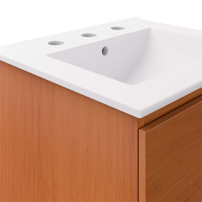 Modway Scenic Bathroom Vanity in Cherry White