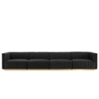 Modway Conjure 4-Piece Velvet and Stainless Steel Sofa in Gold/Black