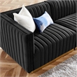 Modway Conjure 4-Piece Velvet and Stainless Steel Sofa in Gold/Black
