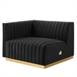Modway Conjure 4-Piece Velvet and Stainless Steel Sofa in Gold/Black