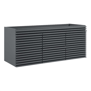 Modway Render 48&quot MDF and Particleboard Bathroom Vanity Cabinet in Gray