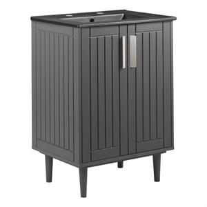 Modway Augusta 24&quot Modern Style Wood Bathroom Vanity in Gray/Black