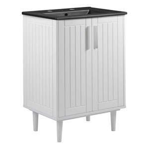Modway Augusta 24&quot Modern Style Wood Bathroom Vanity in White/Black
