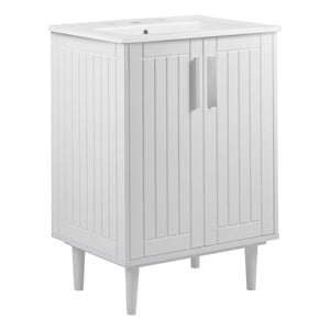 Modway Augusta 24&quot Modern Style Wood Bathroom Vanity in White