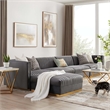 Modway Sanguine 5-Piece Velvet Modular Sectional Sofa in Gray