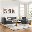 Modway Sanguine 4-Piece Velvet Right-Facing Modular Sectional Sofa in Gray