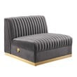 Modway Sanguine 5-Piece Velvet Left-Facing Modular Sectional Sofa in Gray