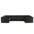 Modway Conjure 6-Piece U-Shaped Velvet & Stainless Steel Sectional - Gold/Black