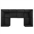 Modway Conjure 6-Piece U-Shaped Velvet & Stainless Steel Sectional - Gold/Black