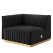 Modway Conjure 6-Piece U-Shaped Velvet & Stainless Steel Sectional - Gold/Black