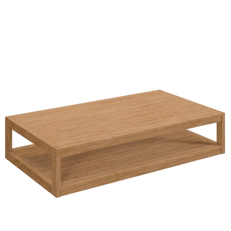 Modway Carlsbad 3-Piece Teak Wood Outdoor Patio Set in Natural and Gray