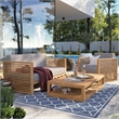 Modway Carlsbad 3-Piece Teak Wood Outdoor Patio Set in Natural and Gray
