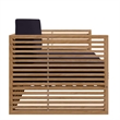 Modway Carlsbad 3-Piece Teak Wood Outdoor Patio Set in Natural and Navy