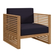 Modway Carlsbad 3-Piece Teak Wood Outdoor Patio Set in Natural and Navy