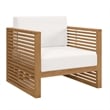 Modway Carlsbad 3-Piece Teak Wood Outdoor Patio Set in Natural and White