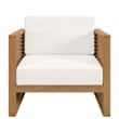Modway Carlsbad 3-Piece Teak Wood Outdoor Patio Set in Natural and White