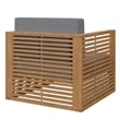 Modway Carlsbad 3-Piece Teak Wood Outdoor Patio Set in Natural/Gray