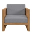 Modway Carlsbad 3-Piece Teak Wood Outdoor Patio Set in Natural/Gray