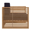 Modway Carlsbad 3-Piece Teak Wood Outdoor Patio Set in Natural/Navy