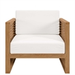 Modway Carlsbad 3-Piece Teak Wood Outdoor Patio Set in Natural/White