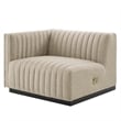 Modway Conjure Channel Tufted Upholstered Fabric Sofa in Black/Beige
