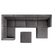 Modway Sanguine 7-Piece Velvet Left-Facing Modular Sectional Sofa in Gray