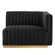 Modway Conjure Channel Tufted Performance Velvet Loveseat in Gold/Black