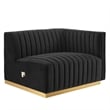 Modway Conjure Channel Tufted Performance Velvet Loveseat in Gold/Black