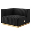 Modway Conjure Channel Tufted Performance Velvet Loveseat in Gold/Black