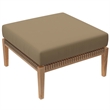 Modway Clearwater Teak Wood and Fabric Outdoor Ottoman in Gray/Light Brown