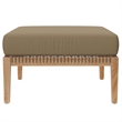 Modway Clearwater Teak Wood and Fabric Outdoor Ottoman in Gray/Light Brown