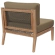Modway Clearwater Teak Wood and Fabric Outdoor Armless Chair in Gray/Light Brown
