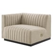 Modway Conjure 6-Piece Channel Tufted Fabric Sectional Sofa in Black/Beige